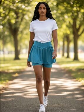 JoyLab Teal Athletic Skirt w/ Built In Shorts Size Medium High Rise